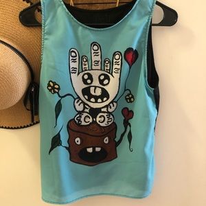Cute quirky character tank top